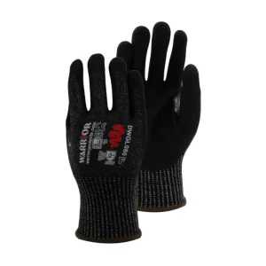 Warrior Cut F cut resistant gloves with black nitrile coating